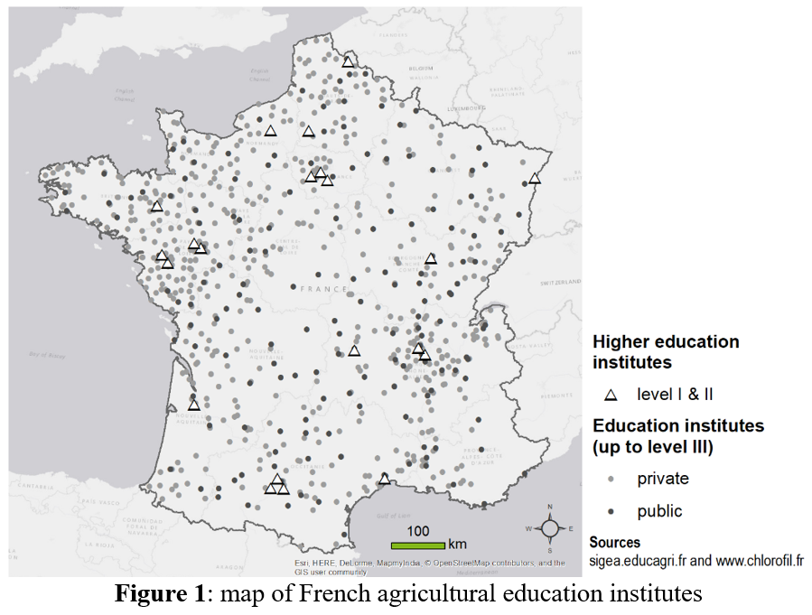 Carte de France des écoles agricoles